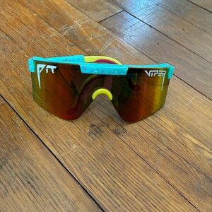Pit Viper Sunglasses with Blue and Yellow Accents